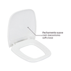 Assento Sanitário City|Angra Polipropileno Fechamento Suave Branco Sensea